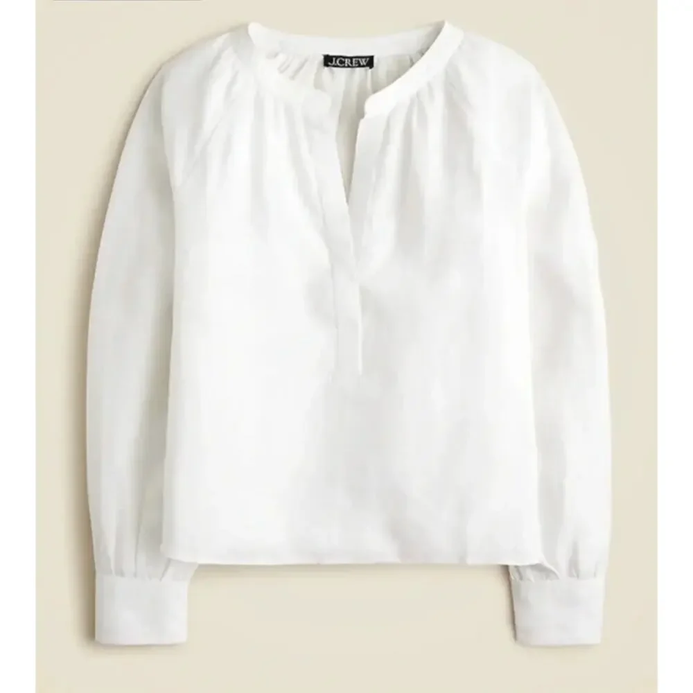 J. Crew Cabana Top in Pure Linen White C1542 Size M